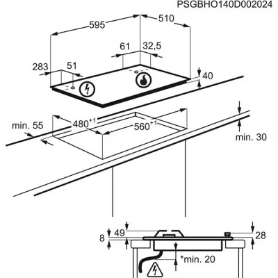 Варильна поверхня Electrolux газова, 60см, чавун, нерж (KGS64562SX)