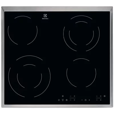 Варильна поверхня Electrolux електрична склокерамічна, 60см, чорний (EHF6342XOK)