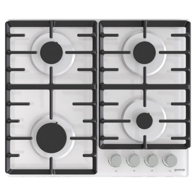 Варильна поверхня Gorenje газова на склі, 60см, чавун, білий (GT642AXW) Варильна поверхня Gorenje газова на склі, 60см, чавун, білий (GT642AXW)