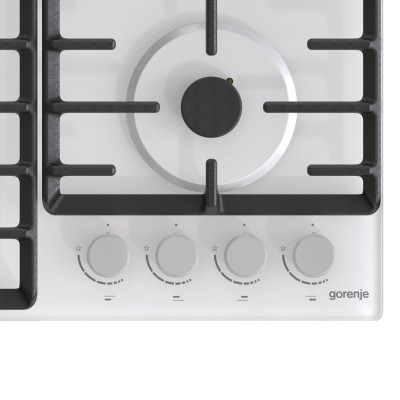 Варильна поверхня Gorenje газова на склі, 60см, чавун, білий (GT642AXW) Варильна поверхня Gorenje газова на склі, 60см, чавун, білий (GT642AXW)