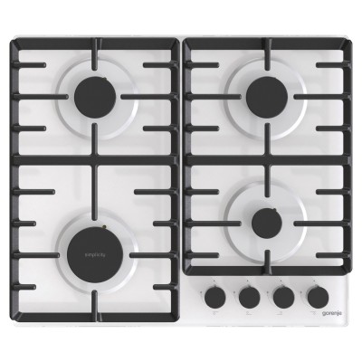 Варильна поверхня Gorenje газова на склі, 60см, чавун, білий (GT642SYW) Варильна поверхня Gorenje газова на склі, 60см, чавун, білий (GT642SYW)