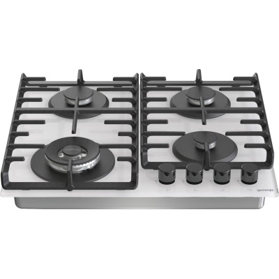 Варильна поверхня Gorenje газова на склі, 60см, чавун, білий (GTW642SYW)