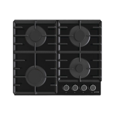 Варильна поверхня Gorenje газова на склі, 60см, чавун, чорний (GT642AB)