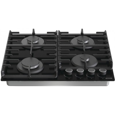 Варильна поверхня Gorenje газова на склі, 60см, чавун, чорний (GT642AB)
