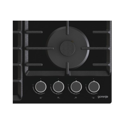 Варильна поверхня Gorenje газова на склі, 60см, чавун, чорний (GT642AB)