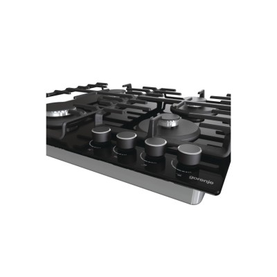 Варильна поверхня Gorenje газова на склі, 60см, чавун, чорний (GT642AB)