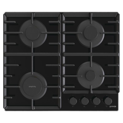 Варильна поверхня Gorenje газова на склі, 60см, чавун, чорний (GT642SYB)