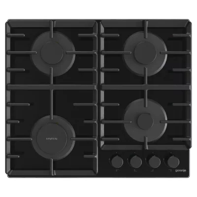 Варильна поверхня Gorenje газова на склі, 60см, чавун, чорний (GT642SYB)