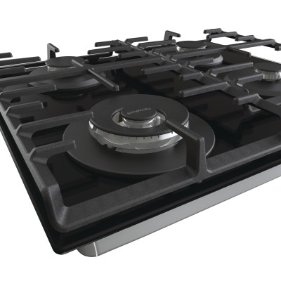 Варильна поверхня Gorenje газова на склі, 60см, чавун, чорний (GTW642SYB)