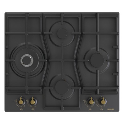 Варильна поверхня Gorenje газова, 60см, чавун, чорний (GW6D42CLB)
