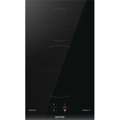 Варильна поверхня Gorenje індукційна, 30см, Доміно, PowerBoost, TouchControl, поєднання конфорок, чорний (GI3201BC)