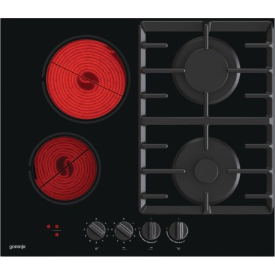 Варильна поверхня Gorenje комбінована (2 газ + 2 склокерам. ), 60см, чорний (GCE691BSC)