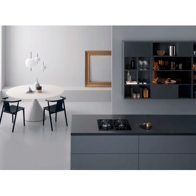 Варильна поверхня Whirlpool газова на склі, 60см, чавун, конфорка з подвійним рядом полум'я, чорний (GOWL628/NBEE)