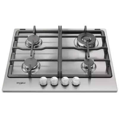 Варильна поверхня Whirlpool газова, 60см, чавун, конфорка з подвійним рядом полум'я, нерж (TKRL661IXEU)