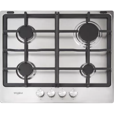 Варильна поверхня Whirlpool газова, 60см, чавун, турбо-конфорка, нерж (TKRL660IX)