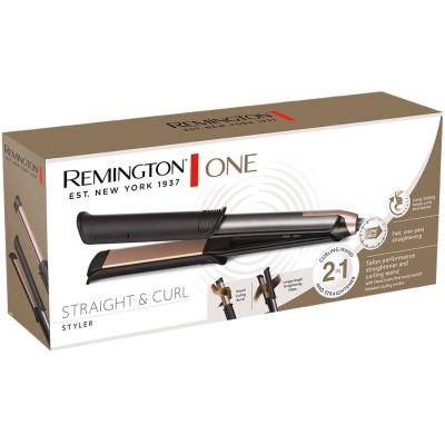 Випрямляч 2в1 Remington One Straight&Curl, 2в1 випрямляч та плойка, темп.режимів-5, 150-230С, кейс та рукавичка в комплекті, кер