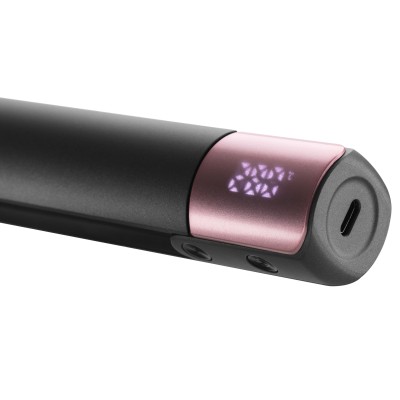 Випрямляч Ardesto Pink Touch, 50Вт, 160-200C, акумуляторний, кераміка, USB-C > USB-A, сірий+рожевий (HS-R300PT)