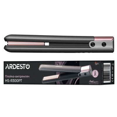 Випрямляч Ardesto Pink Touch, 50Вт, 160-200C, акумуляторний, кераміка, USB-C > USB-A, сірий+рожевий (HS-R300PT)
