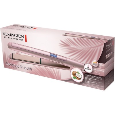 Випрямляч Remington Coconut Smooth, 47Вт, темп.режимів-9, 150-230С, дисплей, кераміка, рожевий (S5901)