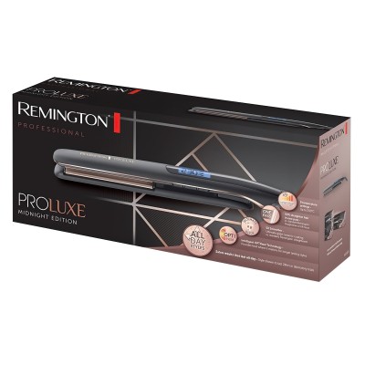 Випрямляч Remington ProLuxe Midnight Edition, 52Вт, темп.режимів-10, 150-230С, дисплей, кераміка, чорний (S9100B)