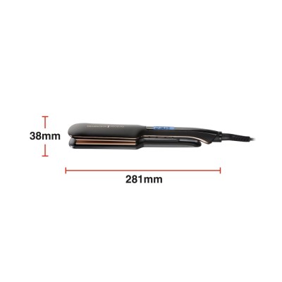 Випрямляч Remington PROluxe Midnight Wide Plate Straightener, темп.режимов-9, 150-230С, чохол, дісплей, кераміка, чорний (S9150B