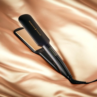 Випрямляч Remington PROluxe Midnight Wide Plate Straightener, темп.режимов-9, 150-230С, чохол, дісплей, кераміка, чорний (S9150B