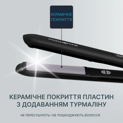 Випрямляч Rowenta Optiliss +, >240Вт, темп.режимів-10, 140-230С, кераміка, турмалін, чорний (SF3320F0)