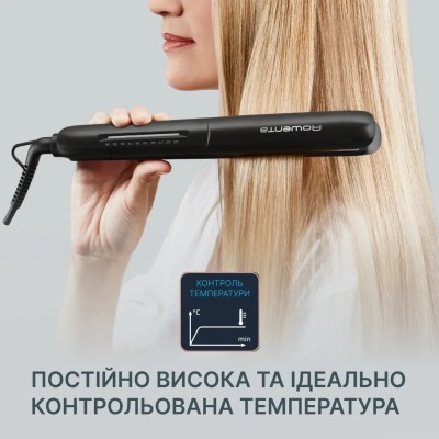 Випрямляч Rowenta Optiliss +, >240Вт, темп.режимів-10, 140-230С, кераміка, турмалін, чорний (SF3320F0)