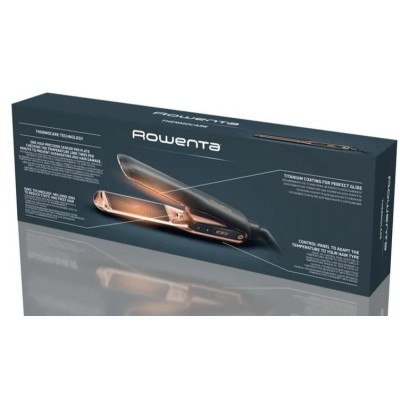 Випрямляч Rowenta Thermocare Ultimate Experience, темп.режимів-5, 150-210С, дисплей, кераміка, чорно-золотий (SF8120F0)