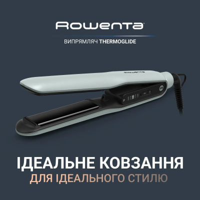 Випрямляч Rowenta Thermoglide, темп.режимів-5, 150-230С, іонізація, титан, світло-зелений (SF5120E0)