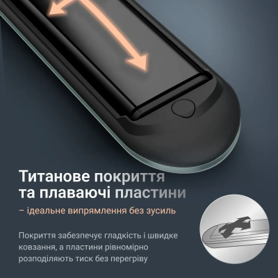 Випрямляч Rowenta Thermoglide, темп.режимів-5, 150-230С, іонізація, титан, світло-зелений (SF5120E0)