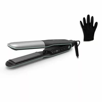 Випрямляч Rowenta Thermostyle, темп.режимів-5, 150-230С, дисплей, іонізація, кераміка, титан, чорно-сірий (SF7120E0)