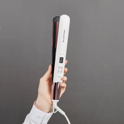 Випрямляч Rowenta Volumizer, >240Вт, темп.режимів-8, 140-210С, дисплей, іонізація, кераміка, біло-рожевий (SF4655F0)