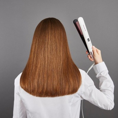 Випрямляч Rowenta Volumizer, >240Вт, темп.режимів-8, 140-210С, дисплей, іонізація, кераміка, біло-рожевий (SF4655F0)