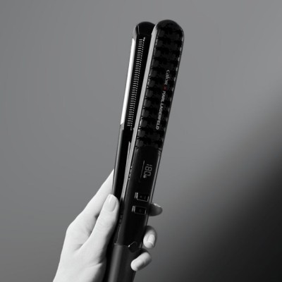 Випрямляч Rowenta x Karl Lagerfeld K/Pro Stylist Straightener, темп.режимів-8, 140-210С, дисплей, іонізація, кераміка, чорний (S