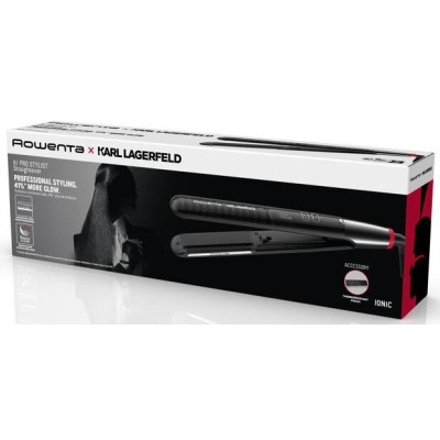 Випрямляч Rowenta x Karl Lagerfeld K/Pro Stylist Straightener, темп.режимів-8, 140-210С, дисплей, іонізація, кераміка, чорний (S