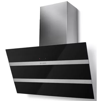 Витяжка Faber похила, 80см, 1219м.куб/год, Steelmax Ev8 Led Bk A80, чорний/нерж
