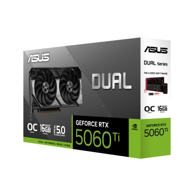 Відеокарта ASUS GeForce RTX 5060 TI 16GB GDDR7 OC DUAL-RTX5060TI-O16G (90YV0MH0-M0NA00)