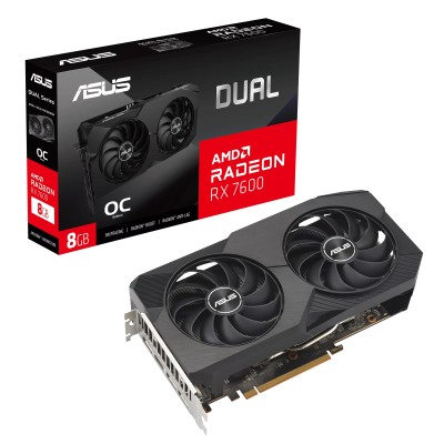Відеокарта ASUS Radeon RX 7600 8GB GDDR6 DUAL OC EVO DUAL-RX7600-O8G-EVO (90YV0LD0-M0NA00)