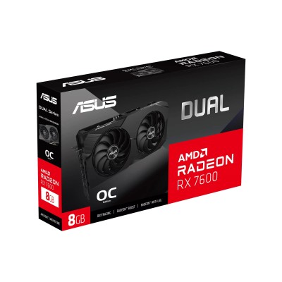 Відеокарта ASUS Radeon RX 7600 8GB GDDR6 DUAL OC EVO DUAL-RX7600-O8G-EVO (90YV0LD0-M0NA00)