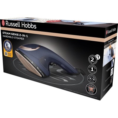 Відпарювач Russell Hobbs Steam Genie 2-в-1, 1700Вт, 150мл, паровий удар -20гр, постійна пара - 20гр, керам. підошва, синій (2837 Відпарювач Russell Hobbs Steam Genie 2-в-1, 1700Вт, 150мл, паровий удар -20гр, постійна пара - 20гр, керам. підошва, синій (2837