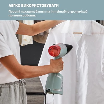 Відпарювач Tefal компактний AeroSteam, 1400Вт, 100мл, постійна пара - 20гр, світло-зелений (DT9814F0)