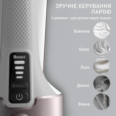 Відпарювач Tefal компактний Pure Force 2в1, 1800Вт, 180мл, постійна пара - 35гр, керам. підошва, білий (DT8720E0)