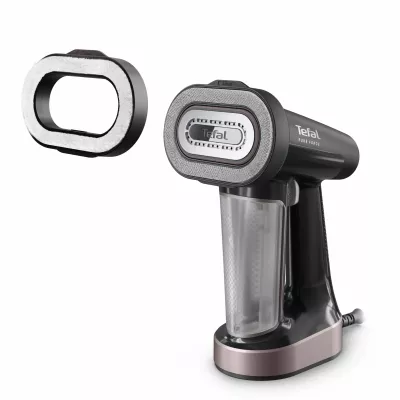 Відпарювач Tefal компактний Pure Force 3в1, 1800Вт, 180мл, постійна пара - 35гр, керам. підошва, чорно-рожевий (DT8765E0)