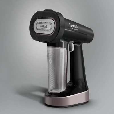Відпарювач Tefal компактний Pure Force 3в1, 1800Вт, 180мл, постійна пара - 35гр, керам. підошва, чорно-рожевий (DT8765E0)