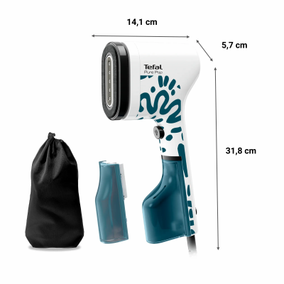 Відпарювач Tefal компактний Pure Pop Home & Travel, 1300Вт, 70мл, постійна пара - 20гр, біло-синій (DT2040E1)