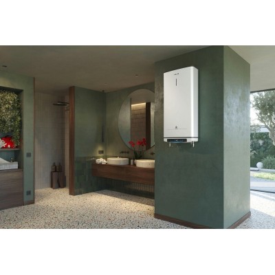 Водонагрівач електр. Ariston плаский слім VELIS PRO DRY WIFI 50 EU, 50л, 2*1,5кВт, сух тен, ун. монтаж, електр. кер-ння, B, Італ