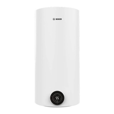 Водонагрівач електр. BOSCH круглий Tronic 4000T, 100л, 2кВт, сухий тен, вертикальний монтаж, електр. кер-ння, B, білий (77365075