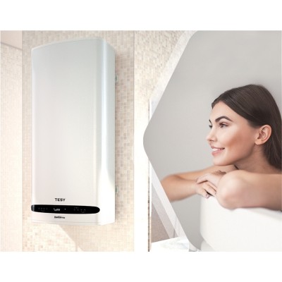 Водонагрівач електр. TESY Bellislimo Cloud плаский GCR 1002722 E31 ECW Wi-Fi, 100л, 2,2кВт, ун. монтаж, електр. кер-ння, B, біли