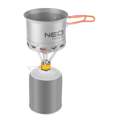 Газовий пальник Neo Tools, 123x80мм, складаний, регулювання витрати газу, вантажопідйомність до 5кг, 0.1кг